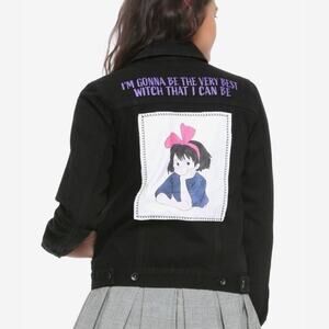 Her Universe Kiki’s Delivery Service Denim Jacket Black Womens Size S Small